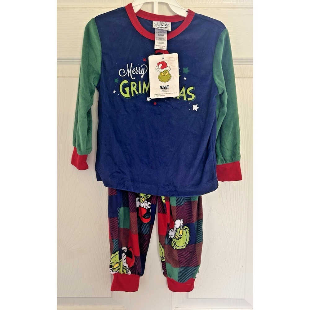Christmas Grinch‎ Pajamas Girls Boys 3T Toddler Holiday Flame Resistant BxZ&AA